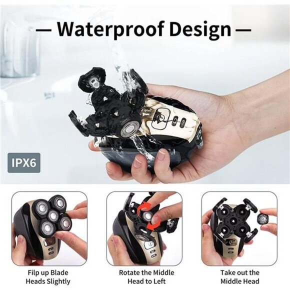 Head Shaver for Bald Men 5 in 1 Bald Head Razor Grooming Kit - Picture 6 of 6